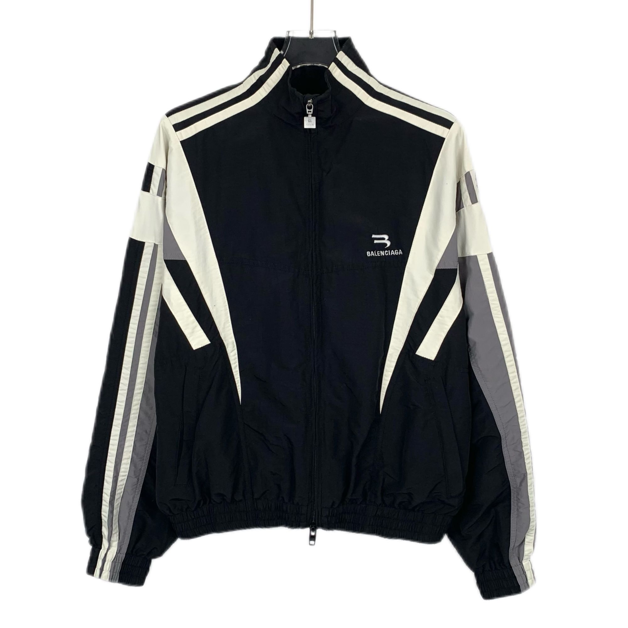 95新 Balenciaga/巴黎世家 CW0169 黑色字母刺绣夹克外套 XS码