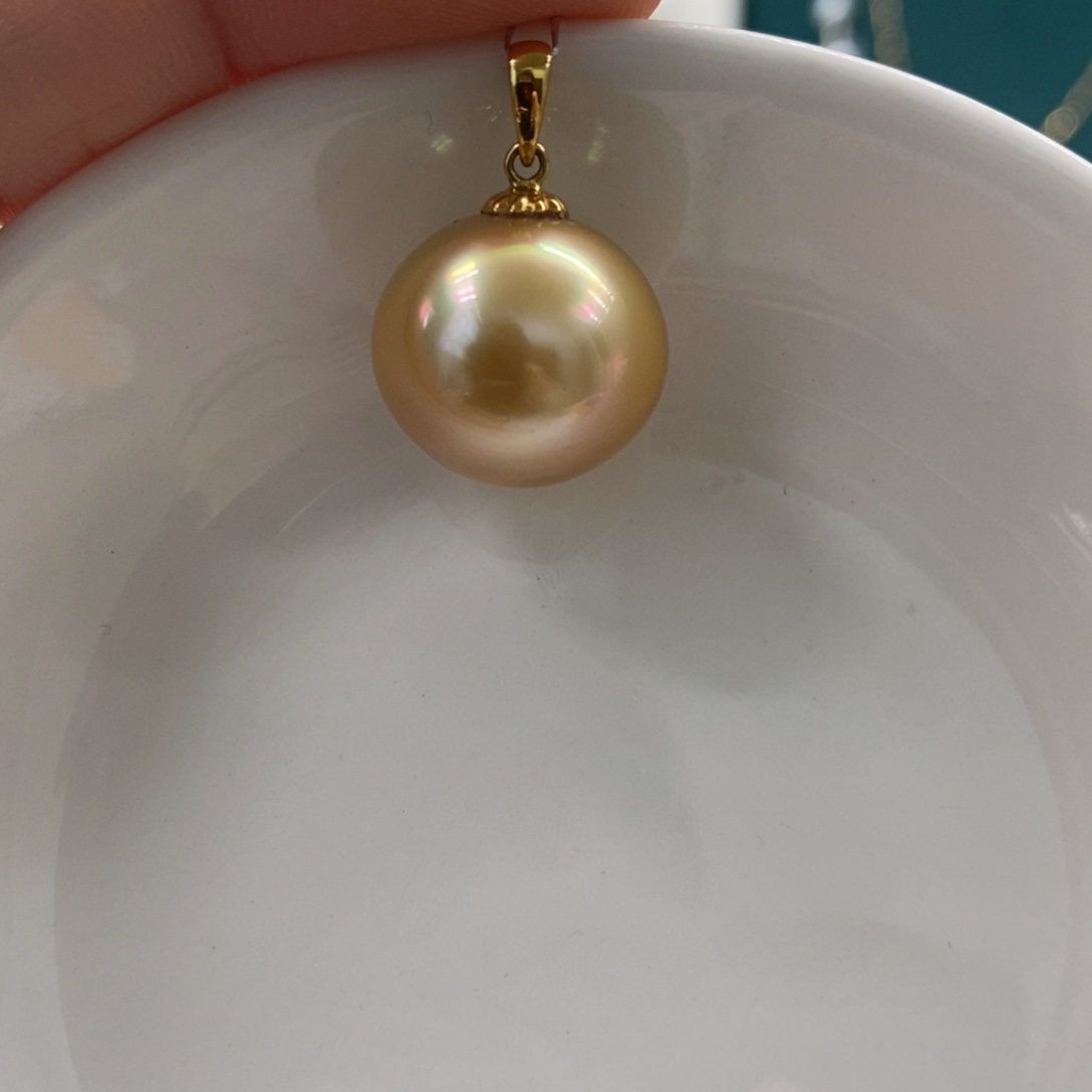 海水珍珠颈饰18K金镶嵌15-16金珠