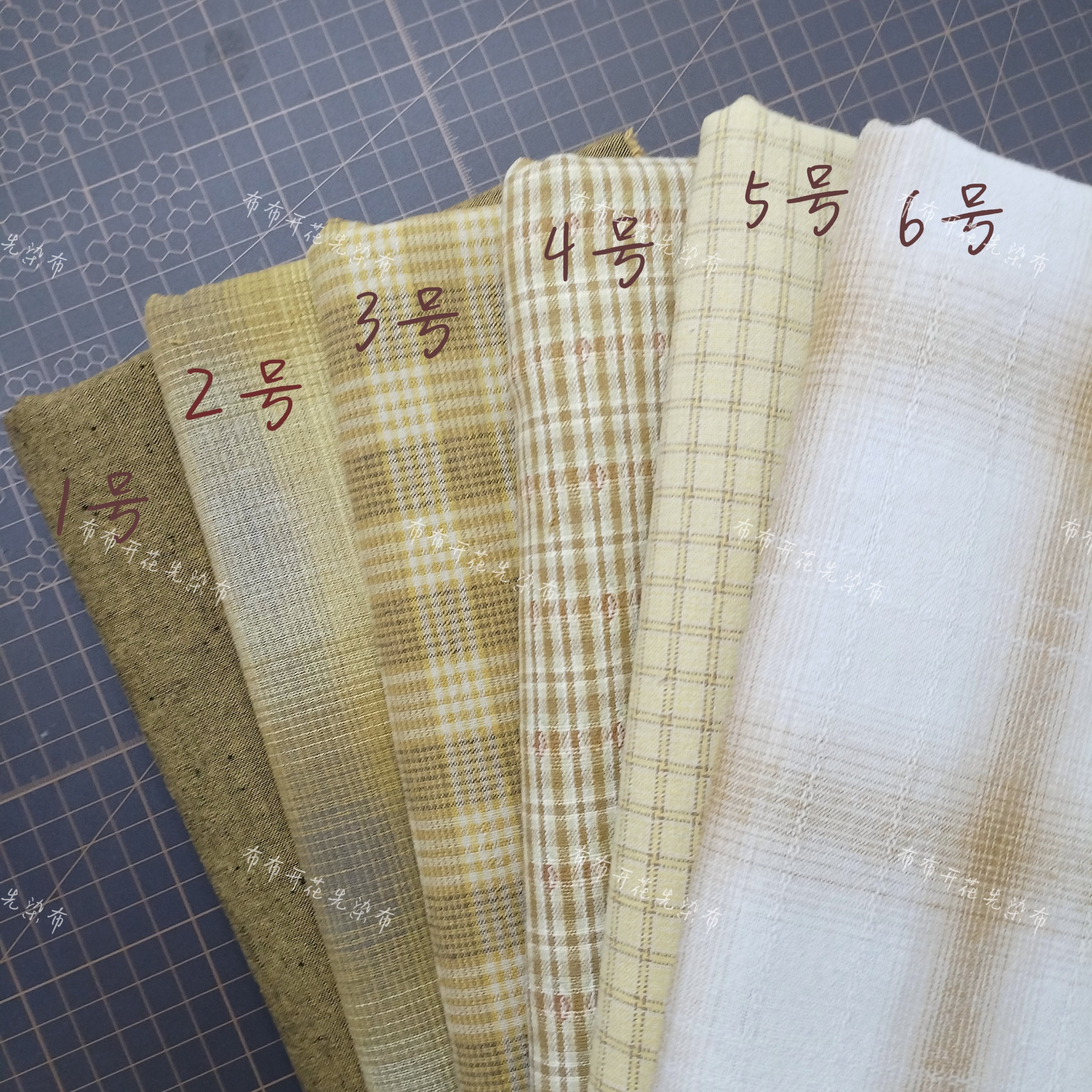 黄色系先染布组加厚面料适合DIY手工拼布/家居/服饰布料