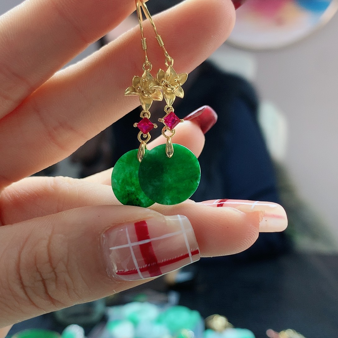 【闪购商品】翡翠耳饰银S925镶嵌，