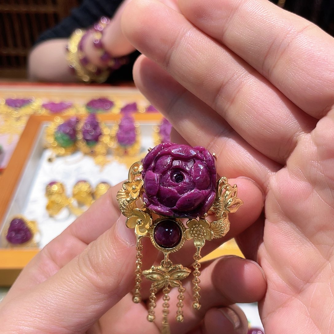 锦纶非金属戒指红宝