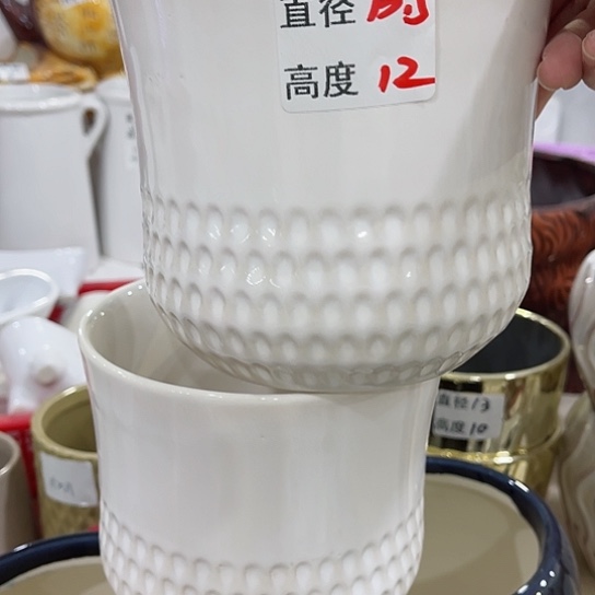 多肉绿植陶瓷花盆9.9包邮，有孔