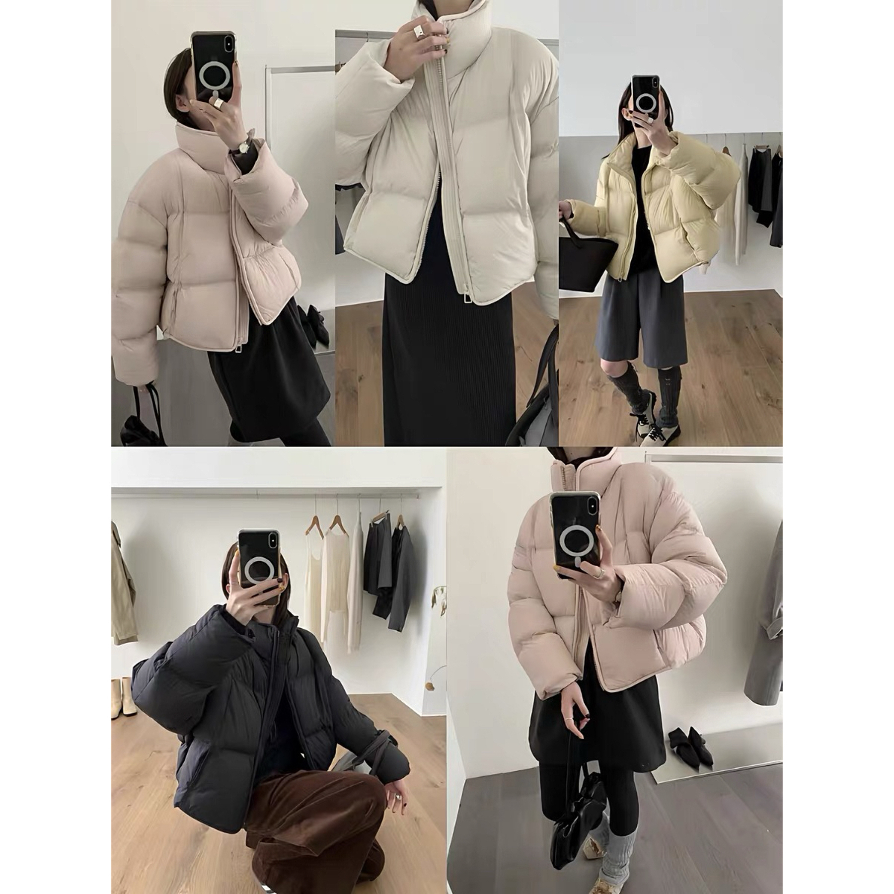 2609(xiaoman)韩系立领面包羽绒服