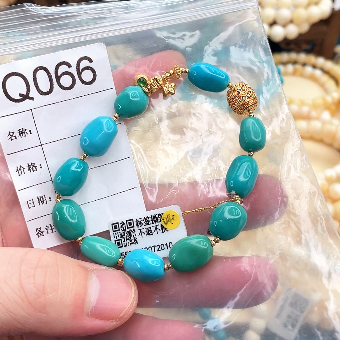 绿松石珠宝奇石18K金镶嵌