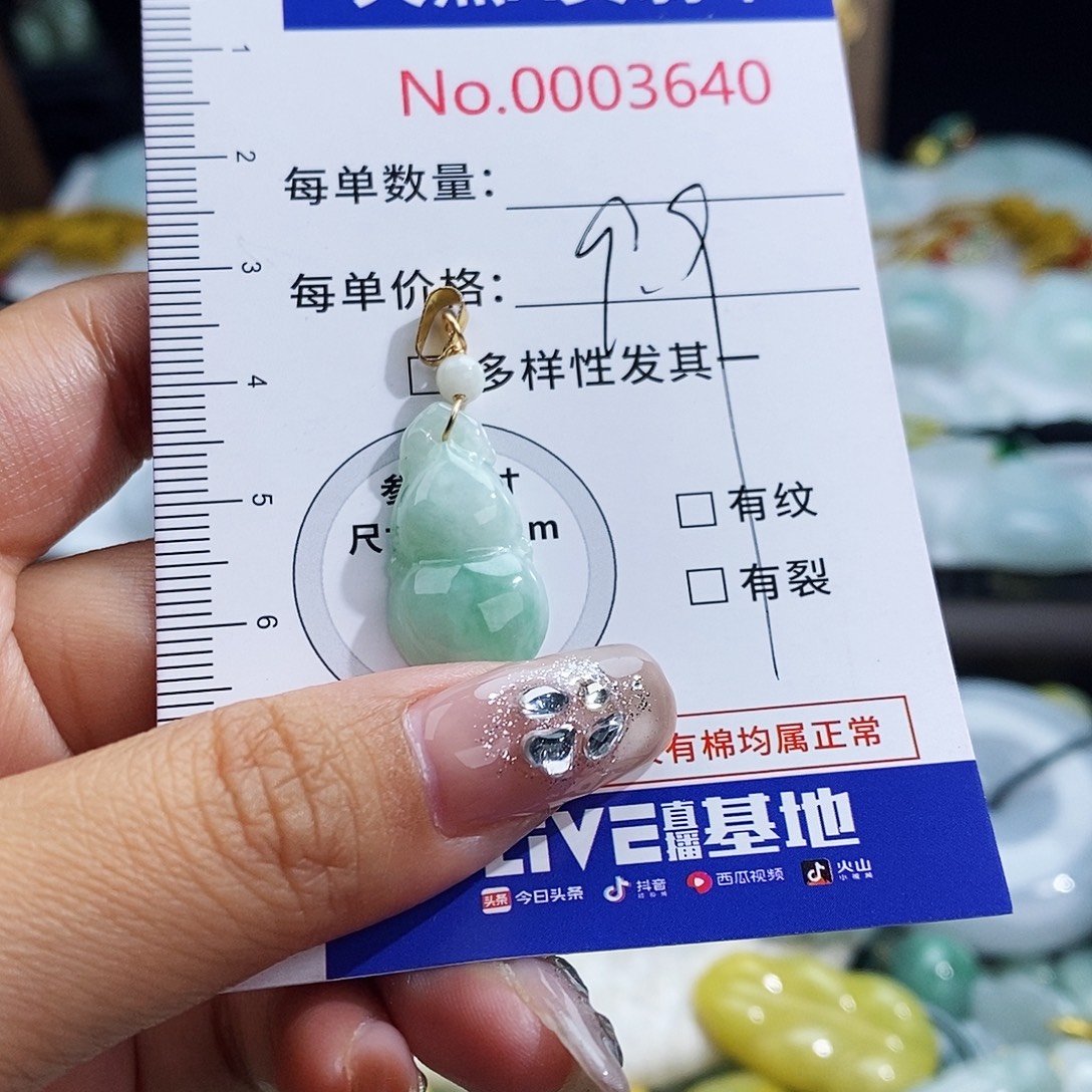 翡翠未镶嵌颈饰3640