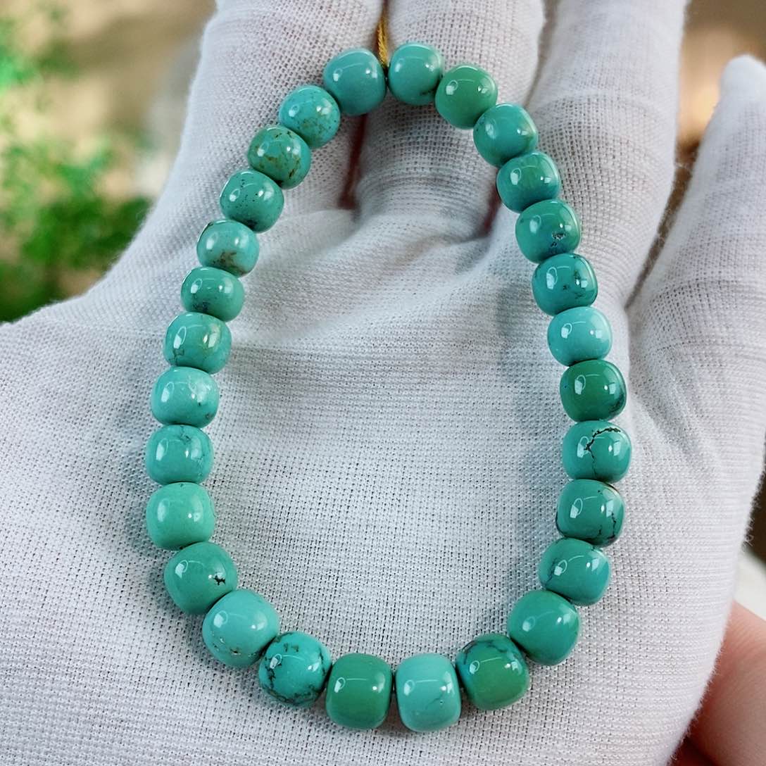 绿松石珠宝奇石未镶嵌7mm+