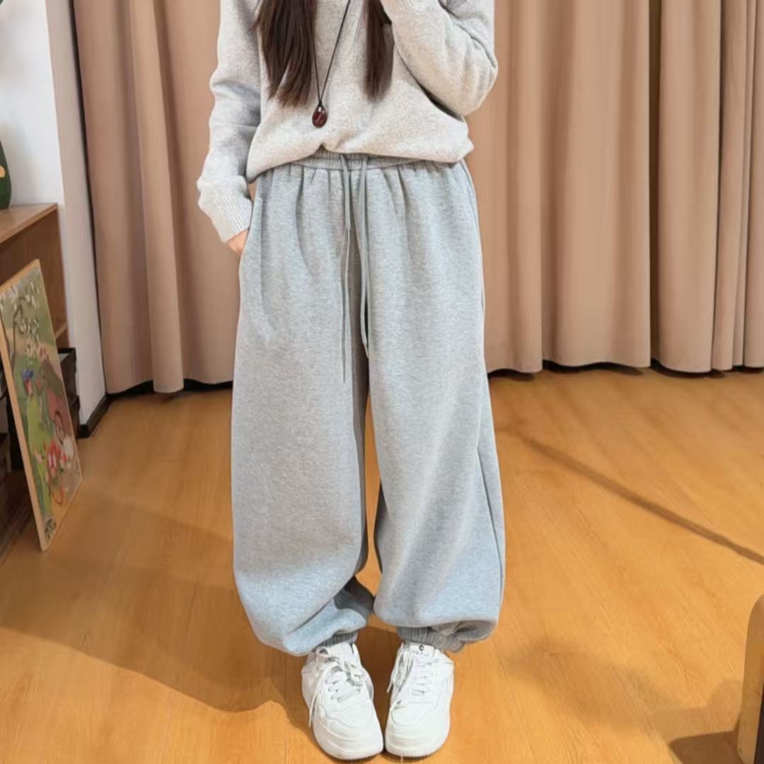 85890余小鱼【束脚卫裤】两色松紧腰灯笼束脚加绒休闲裤秋冬女装