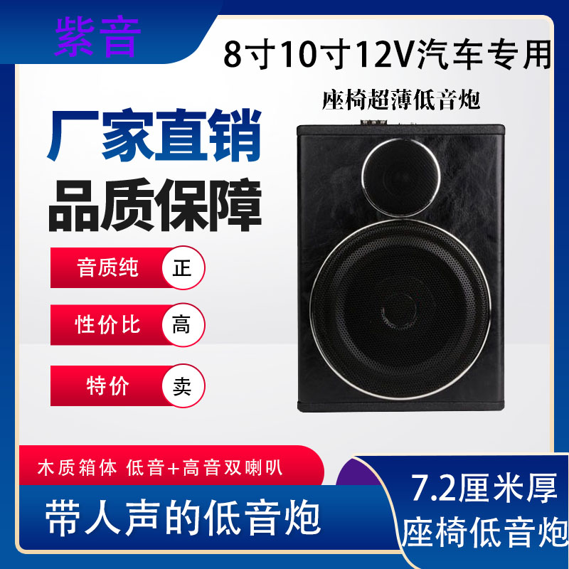 汽车座椅音响12v车载专用超重低音车用改装座位下24v超薄低音炮