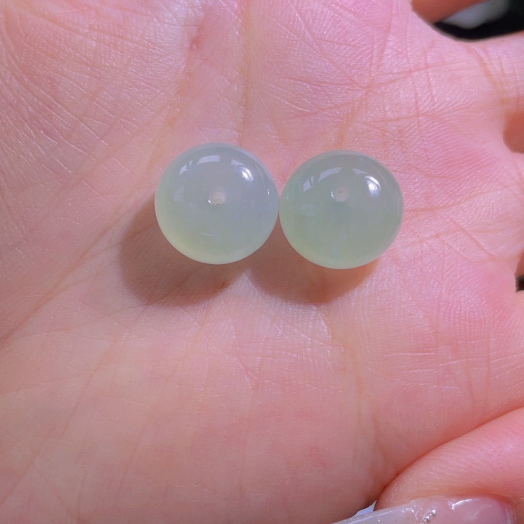 翡翠散珠算盘珠一对