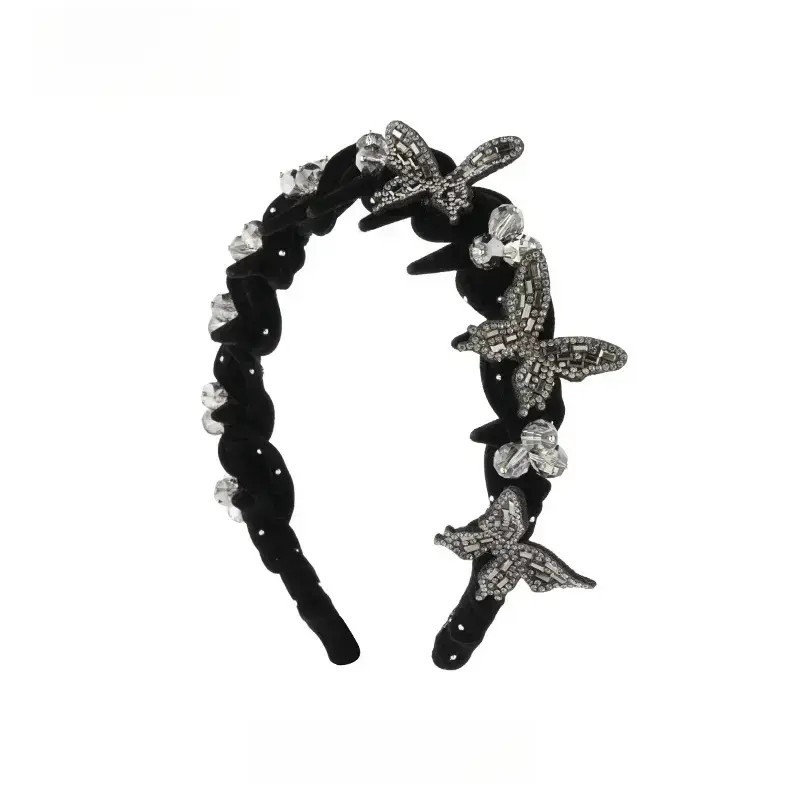 【蝶与星辰】高定轻奢爆闪高颅顶蝴蝶齿梳发箍c