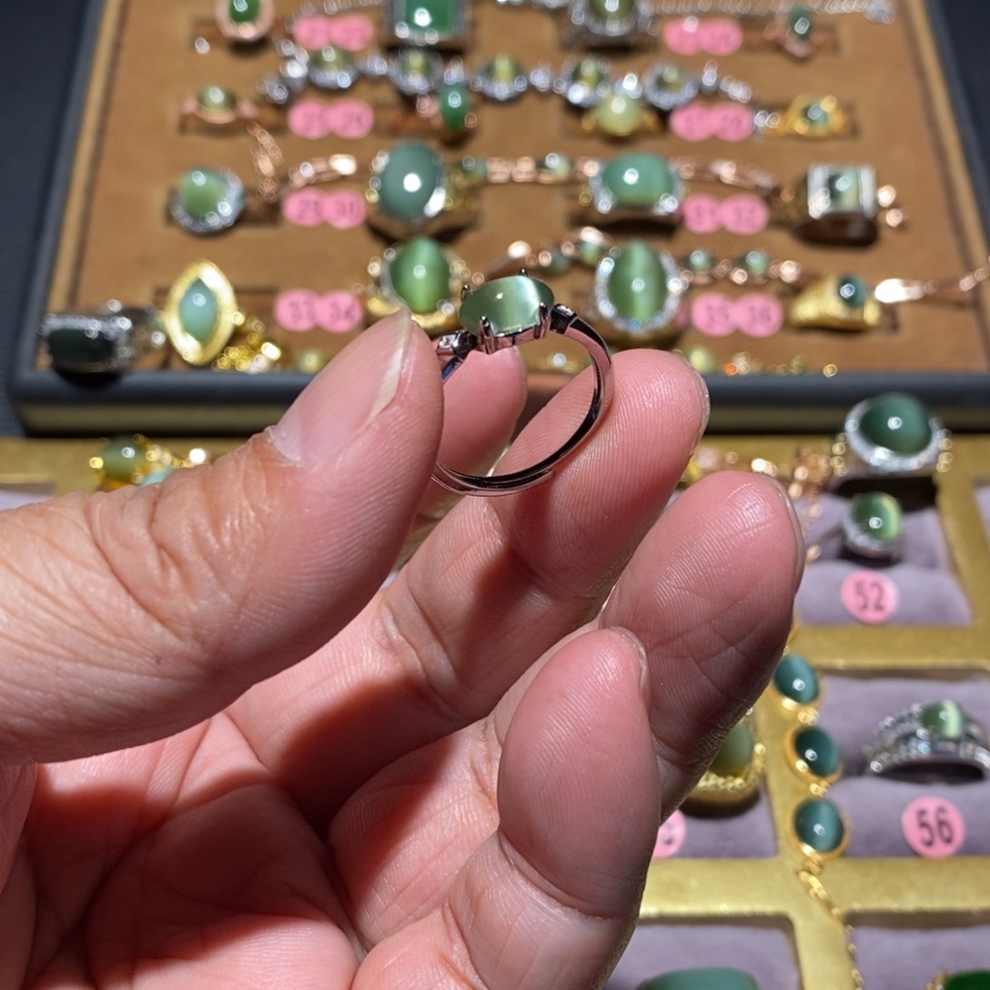 和田玉（碧玉）戒指未镶嵌用****8