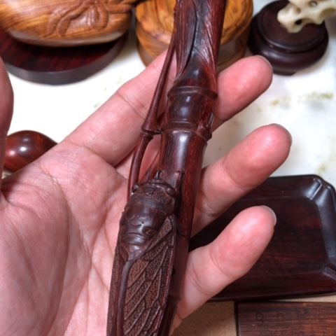 檀香紫檀（小叶紫檀）知了竹子