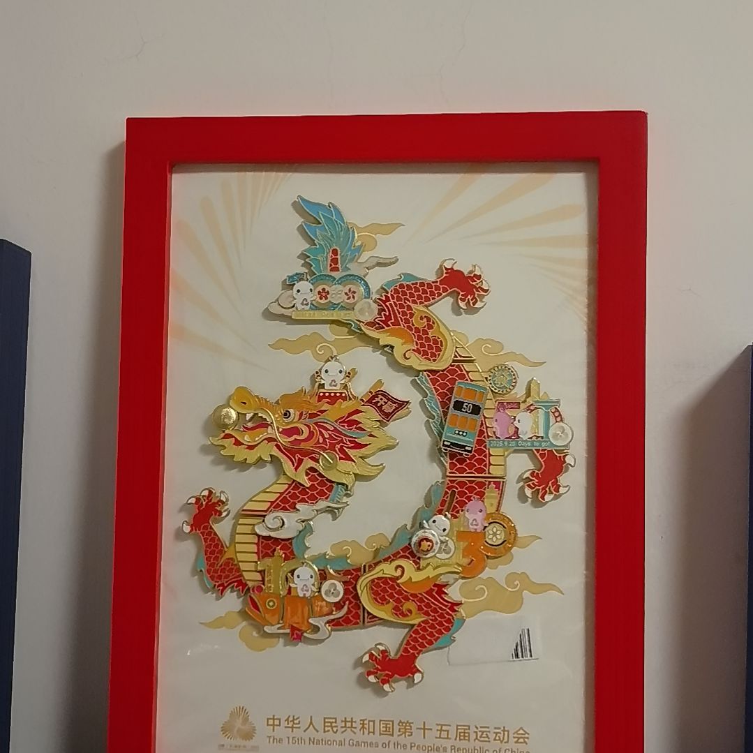 十五全运会拼龙徽章五枚同号送框卡纸