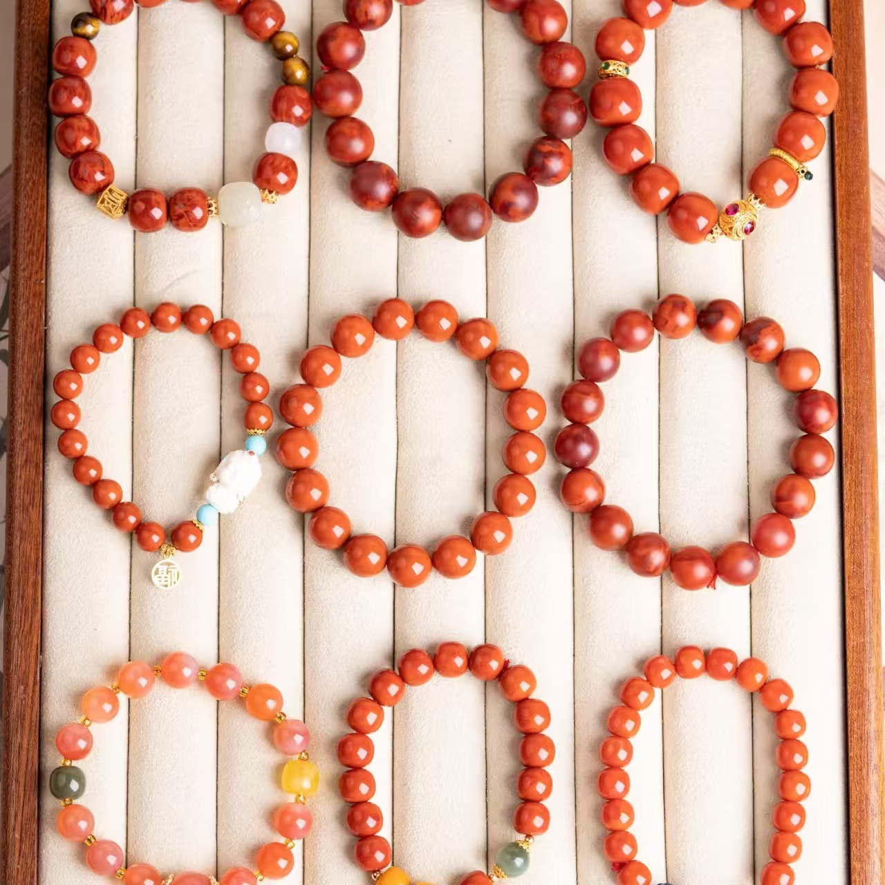 精品南红手串，DIY手工搭配，多样性发货