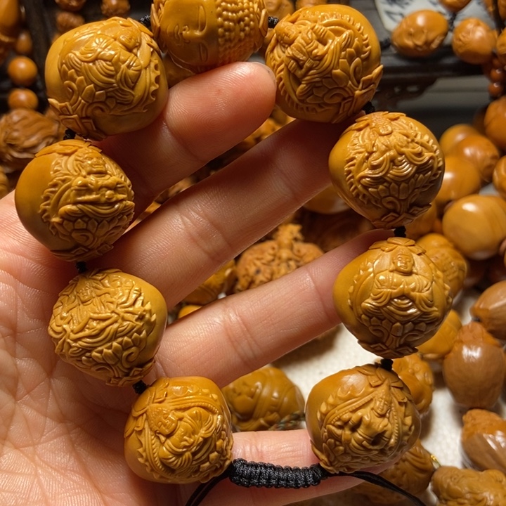 【闪购商品】橄榄核手串/手链张*人九龙万佛