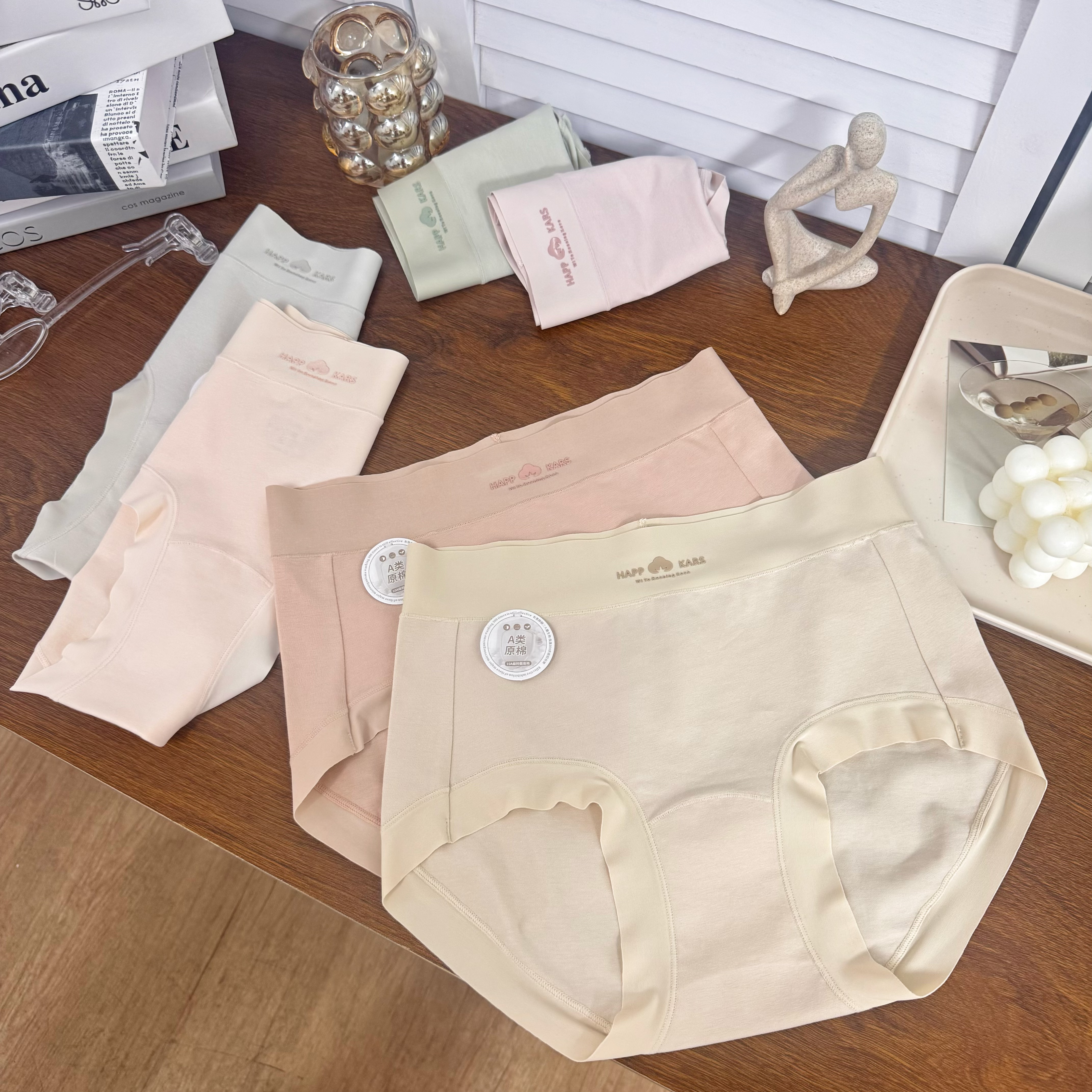 【85-150斤】5条中高腰柔软透气A类纯棉加长裆无痕高弹女士内裤