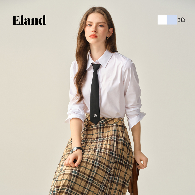 Eland衣恋衬衫女气质通勤长袖上衣EEYWF49E05