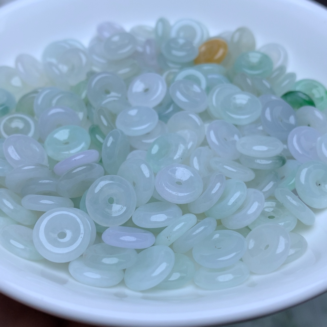 【闪购商品】翡翠手链未镶嵌卡9冰平安扣10个