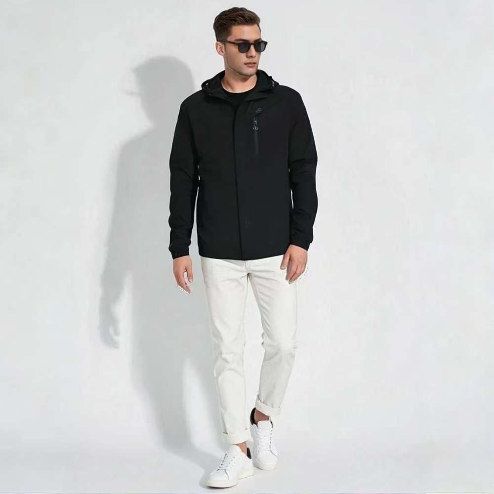 88211-2025男士连帽新款简约时尚轻奢高端休闲男外套
