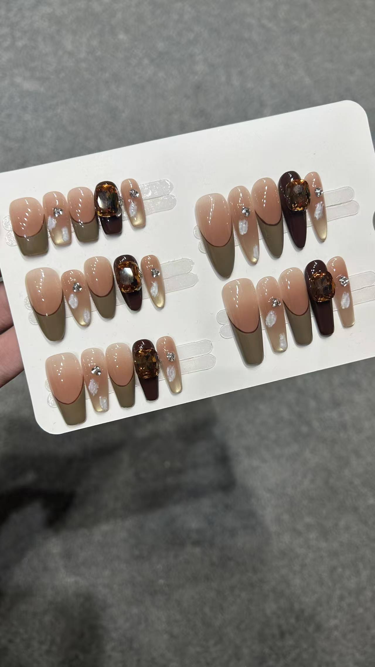 【金秋美拉德】纯手工穿戴甲猫眼美甲贴片可拆卸指甲贴片10片装