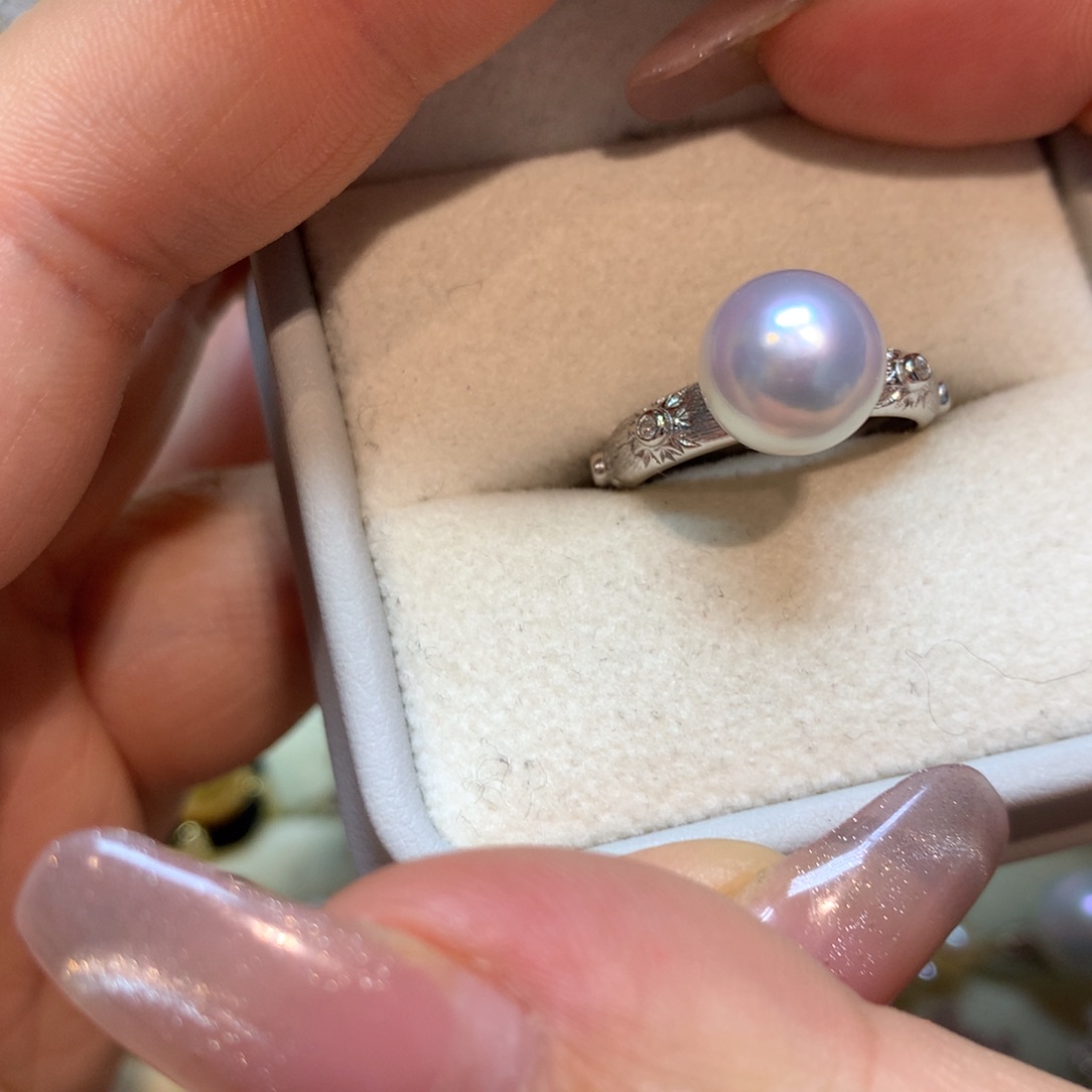 海水珍珠戒指银S925镶嵌