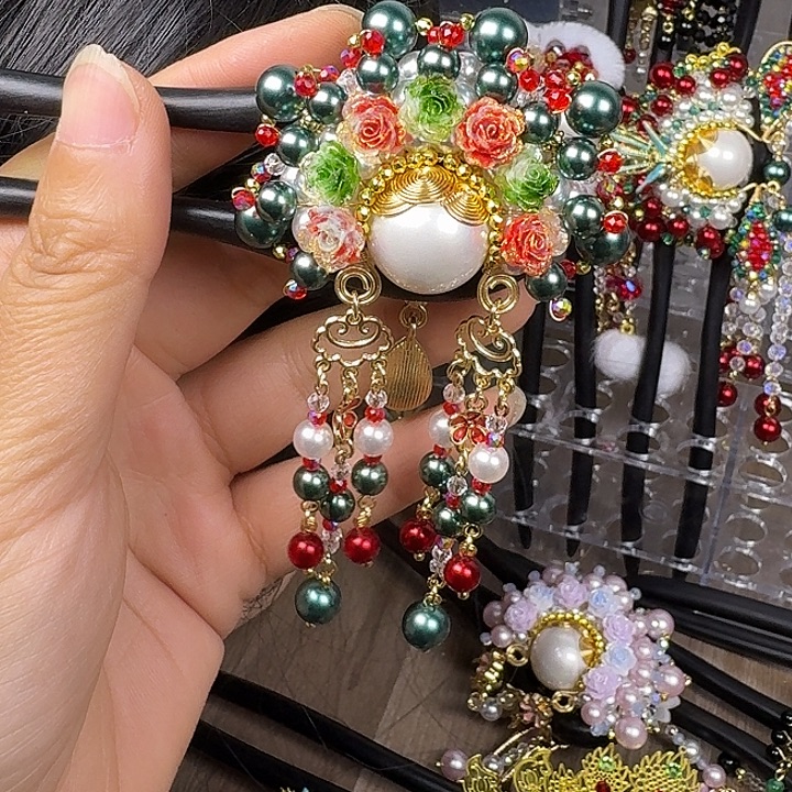 拈***笑古风刀马旦发簪发饰