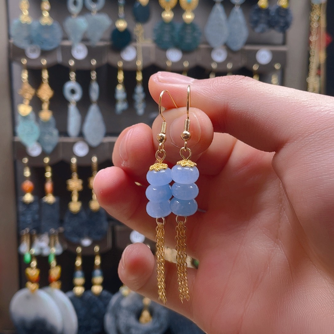 玛瑙/玉髓耳饰合金饰品