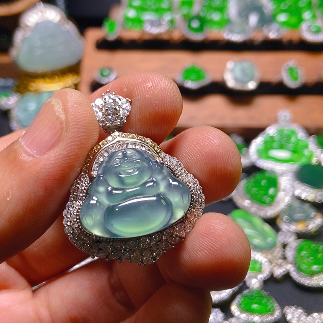 翡翠吊坠(不含链)银S925镶嵌312吊坠