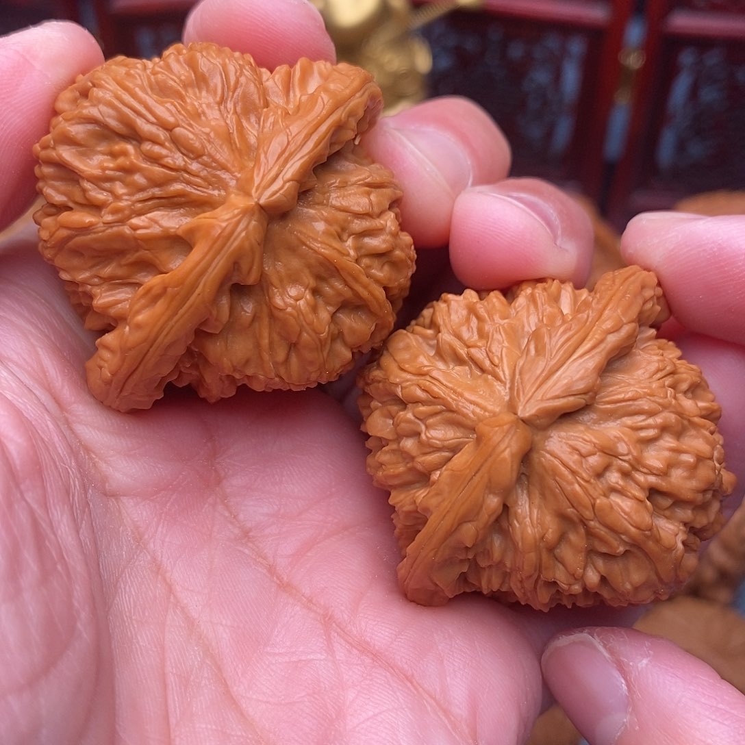 把件文玩核桃毕业粗棱白狮子43尺