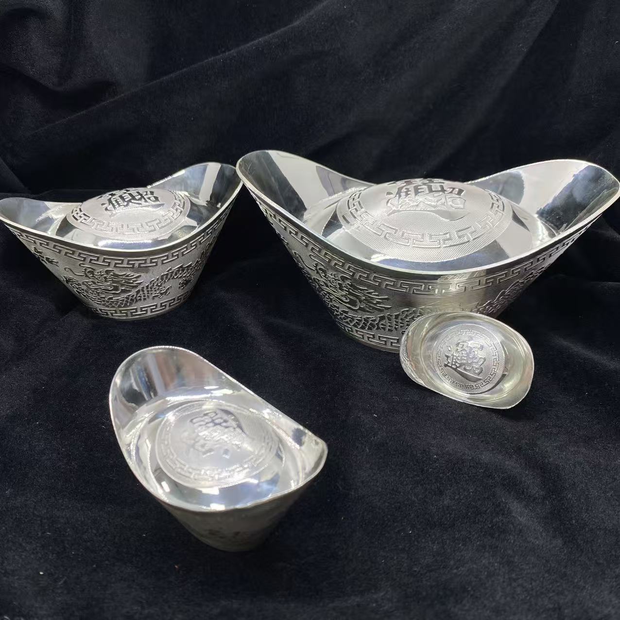 纪念收藏足银999空心大元宝招财进宝送礼居家摆件