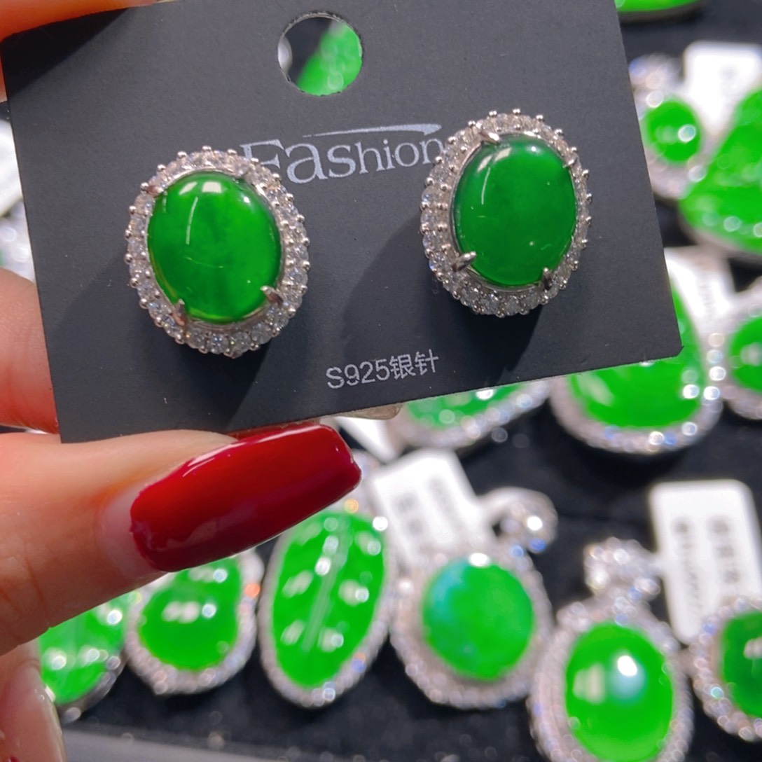 翡翠吊坠(不含链)银S925镶嵌