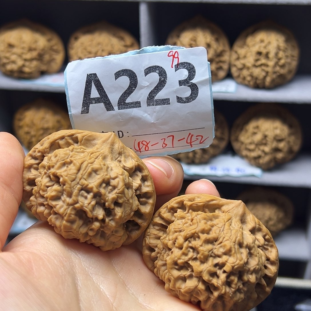 把件文玩核桃48全品麒麟纹大官帽