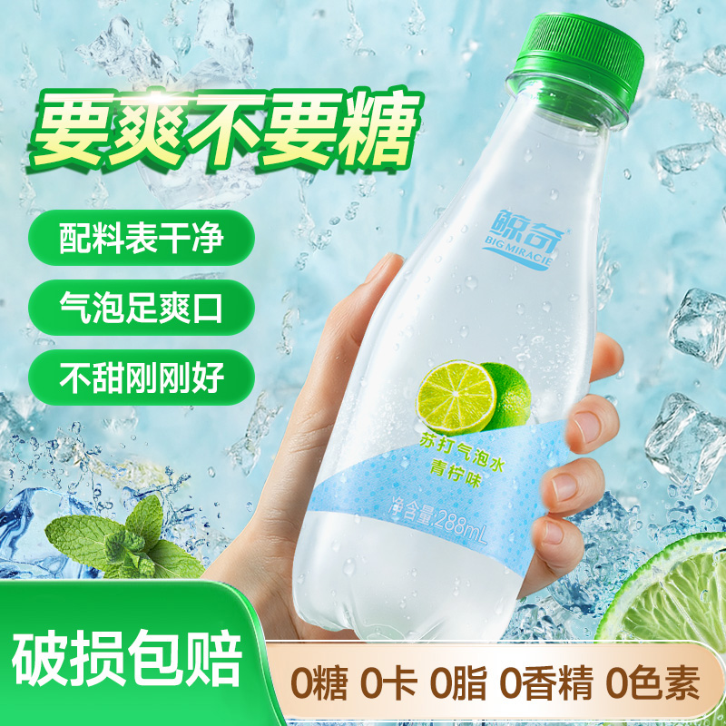 鲸奇0糖0脂肪健康苏打气泡水288ml*6咖啡可调酒秋冬气泡秋冬饮品