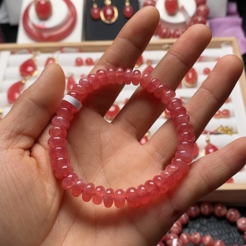 菱锰矿（红纹石）手绳未镶嵌