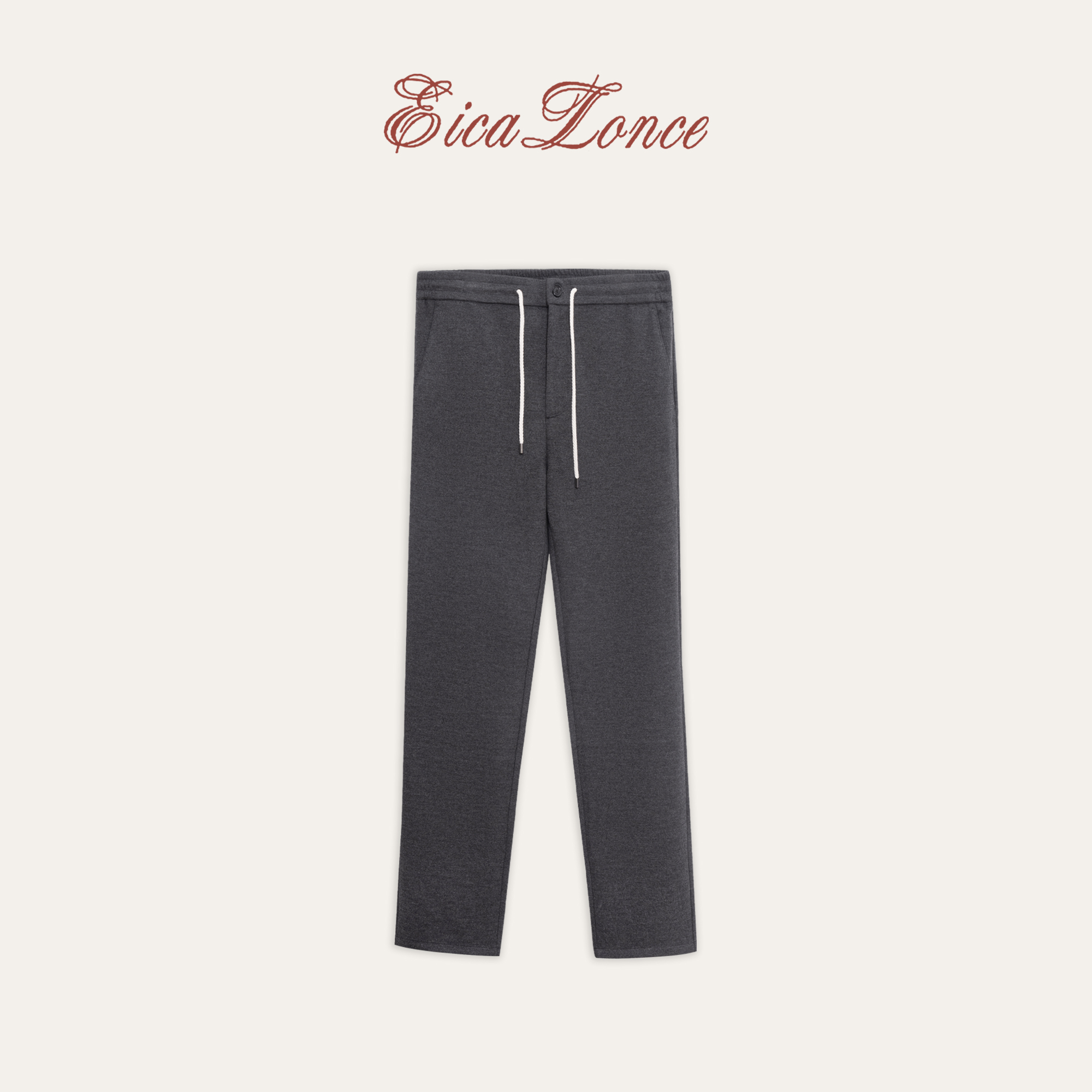 意卡伦萨 25·FW秋冬绵羊毛桑蚕丝混纺舒适显瘦休闲百搭裤KN80225