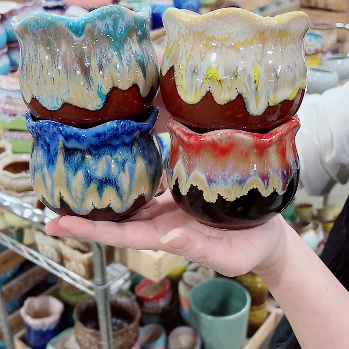 有孔，凑单福利满10元发货陶瓷多肉花盆！