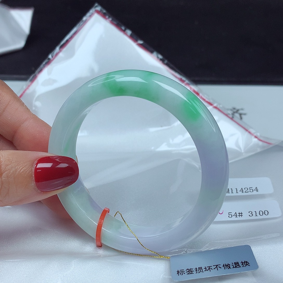 翡翠未镶嵌手镯54圈4254