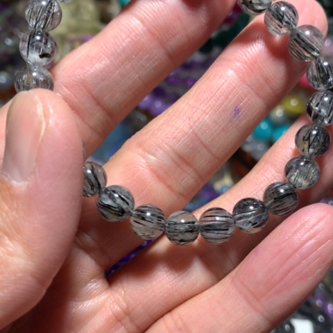 水晶黑发晶手链未镶嵌7mm手串