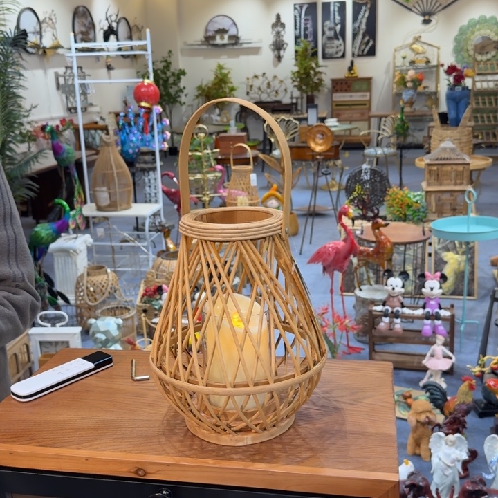 有机玻璃藤编风灯