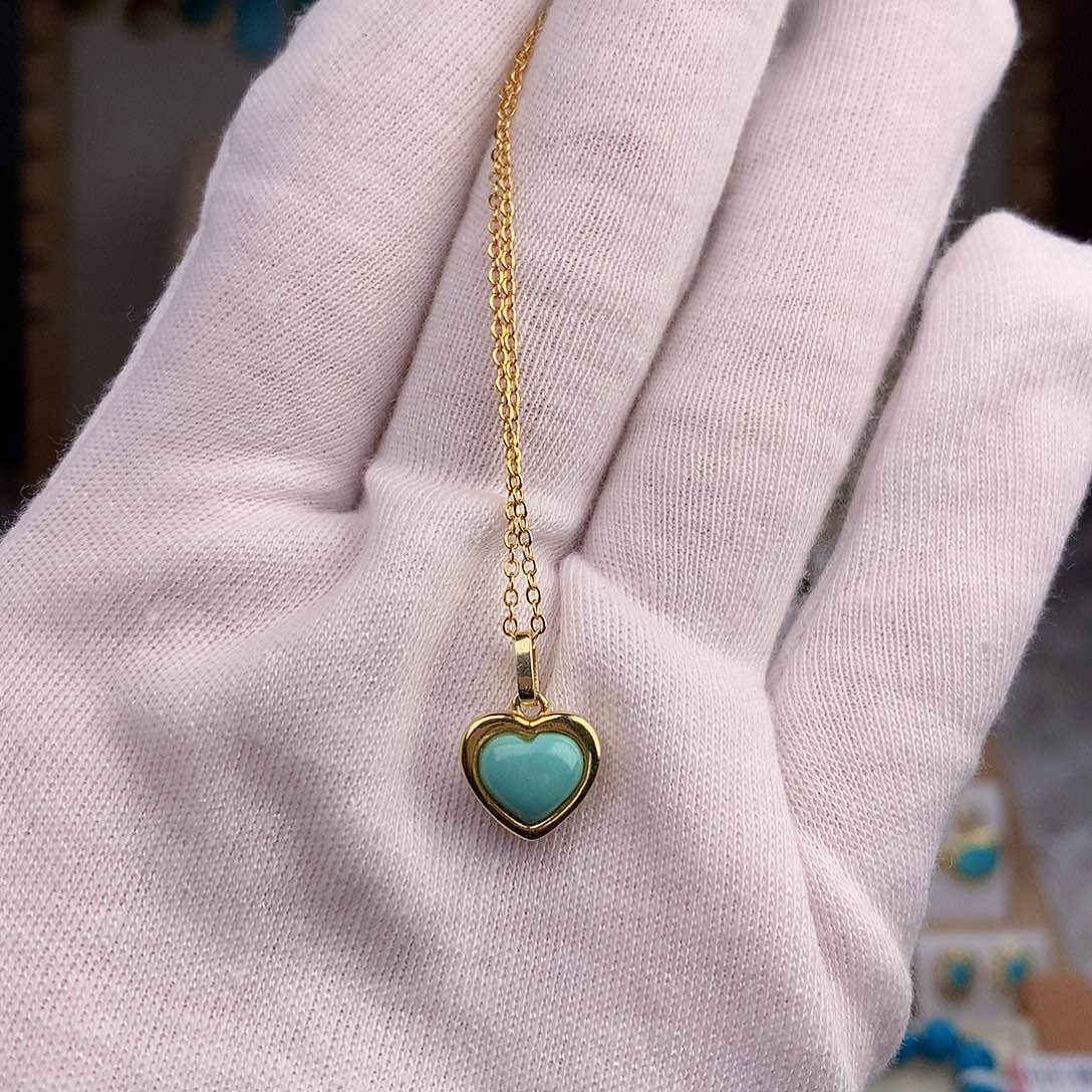 绿松石颈饰银S925镶嵌