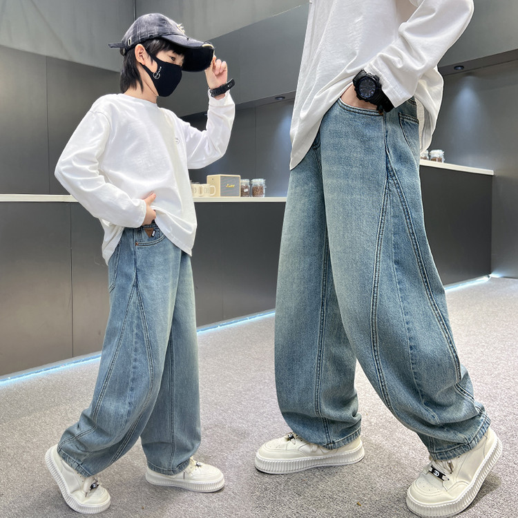 童装男童春装裤子2025新款春秋款中大童长裤牛仔裤韩版宽松时尚潮