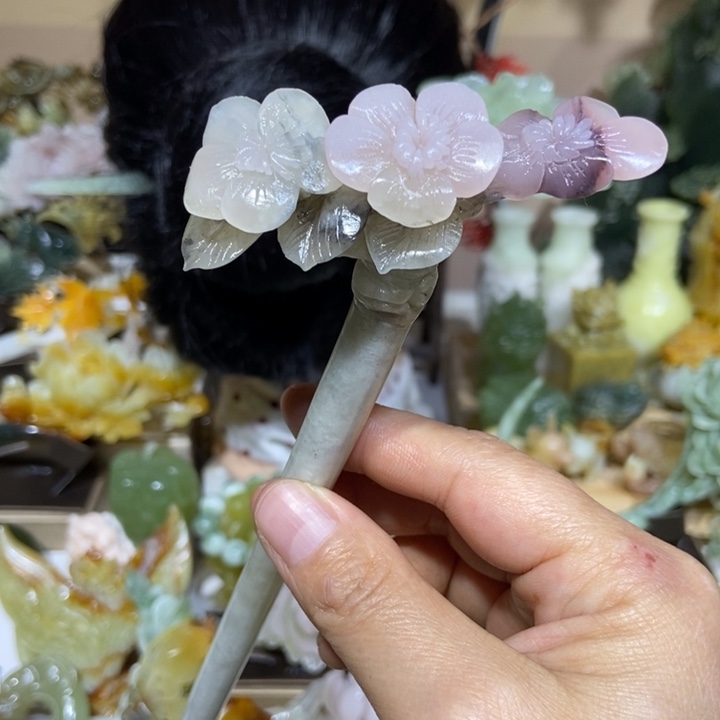 蛇纹石玉未镶嵌发饰