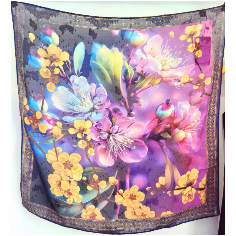 （076）高档丝巾围巾女士披肩新款素雅百搭防晒优雅气质