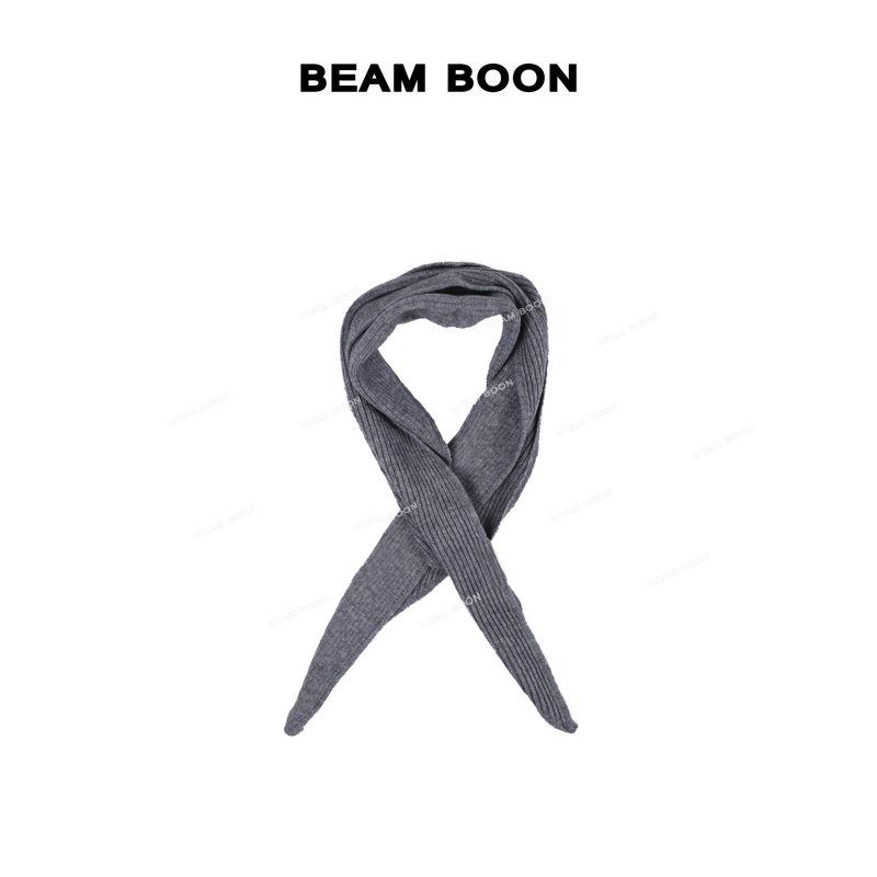 【小悠闲围巾】ootd三角造型轻松穿搭保暖百搭坑条针织围巾