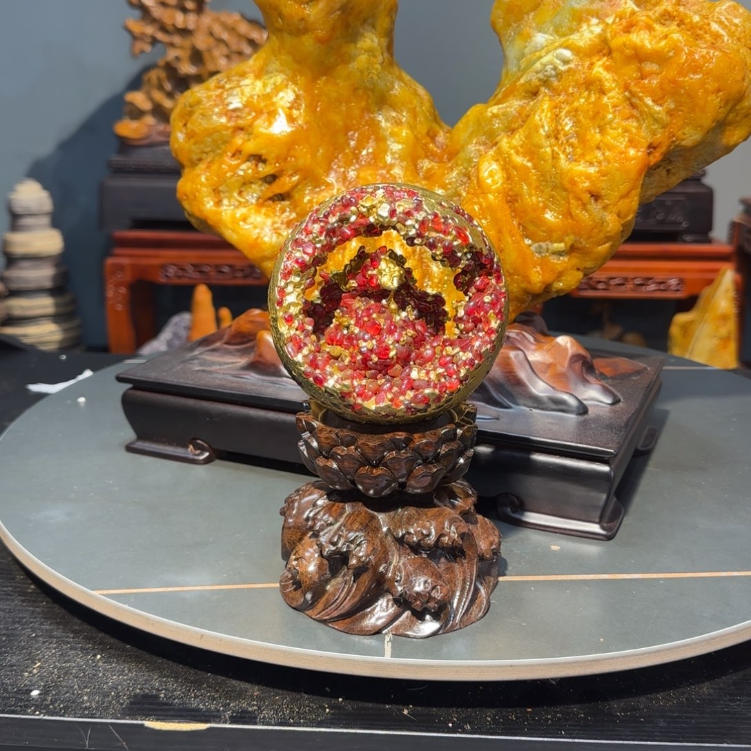 汤***石石材橄榄铜精品摆件