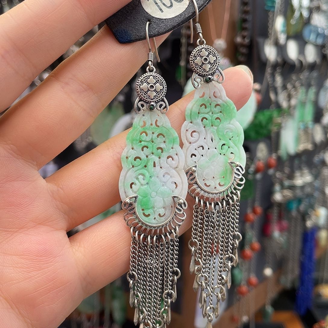 李***蕾翡翠银S925镶嵌耳饰322fhhhhh