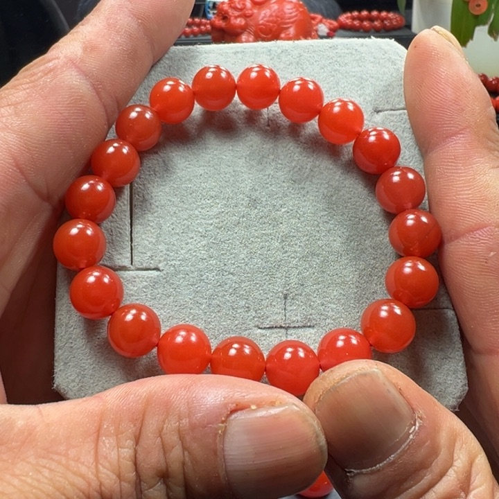 南红玛瑙天然原矿单圈9.8未镶嵌