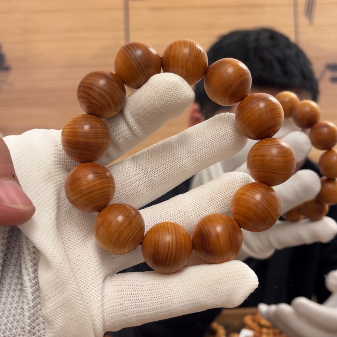 柏木（崖柏）手串/手链20红黑油顺纹泥膏料