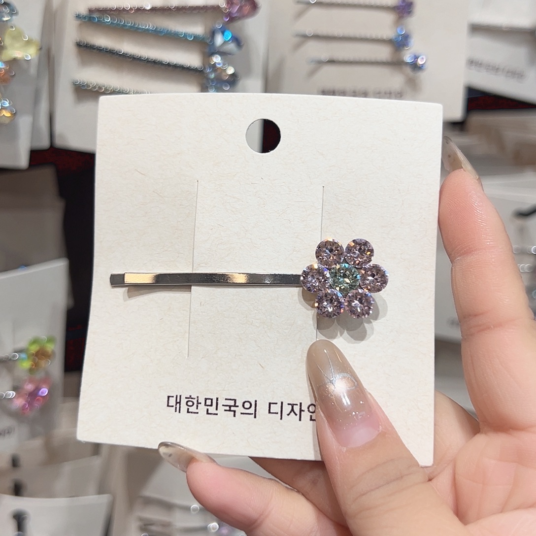 非金属紫色小花一字夹