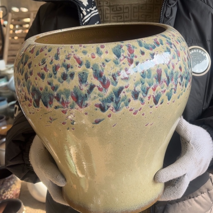 紫砂花盆高28口20————